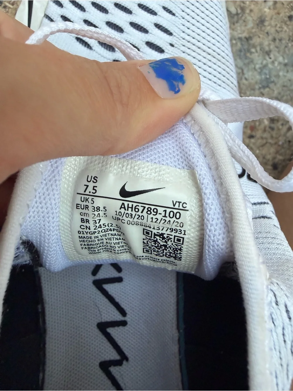 Nike Air Max 270White and Black  Athletic Sneakers